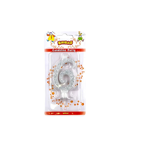 Candelina numero argento - 6,
