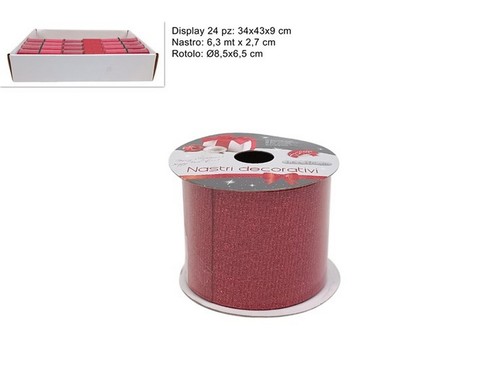 Nastro glitterato rosso - glitterato,