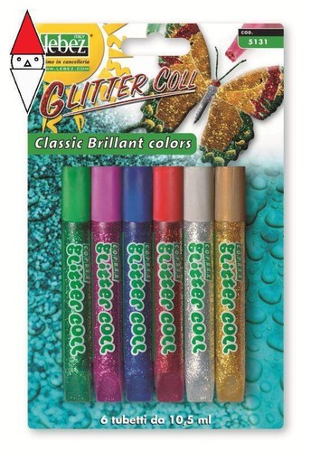 Lebez blister colle - 6, glitter