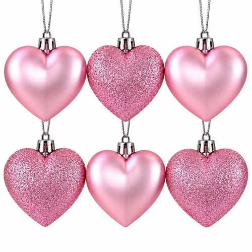 Palline natalizie cuore rosa - palline,
