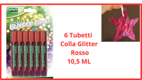 Pezzi colla glitterata rossa - 6,